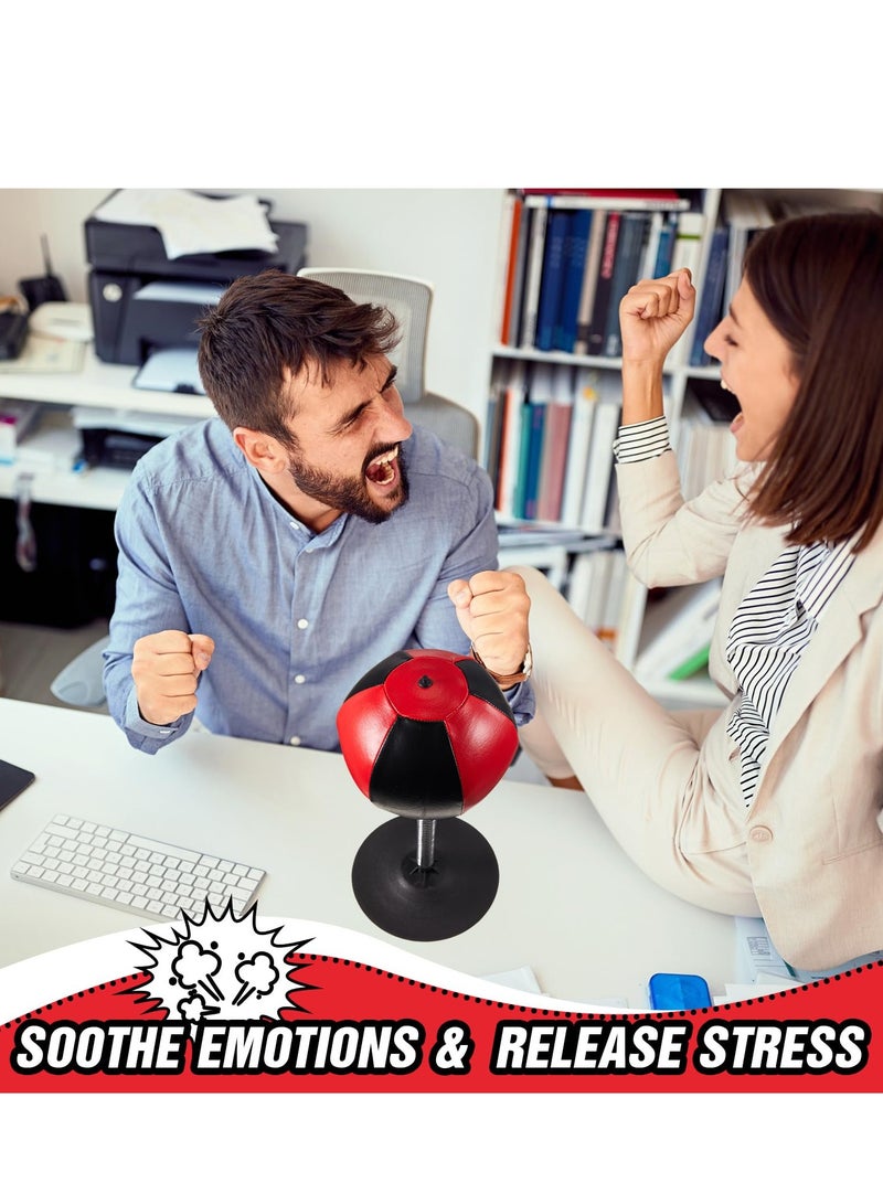 KASTWAVE Desktop Punching Bag, Boxing with Suction Cup Heavy Duty, Desktop Punching Bag Gag, Stress Buster Relief Free Standing for Boys Him Father Kids Girls, Adults, Red and Black - Image 3