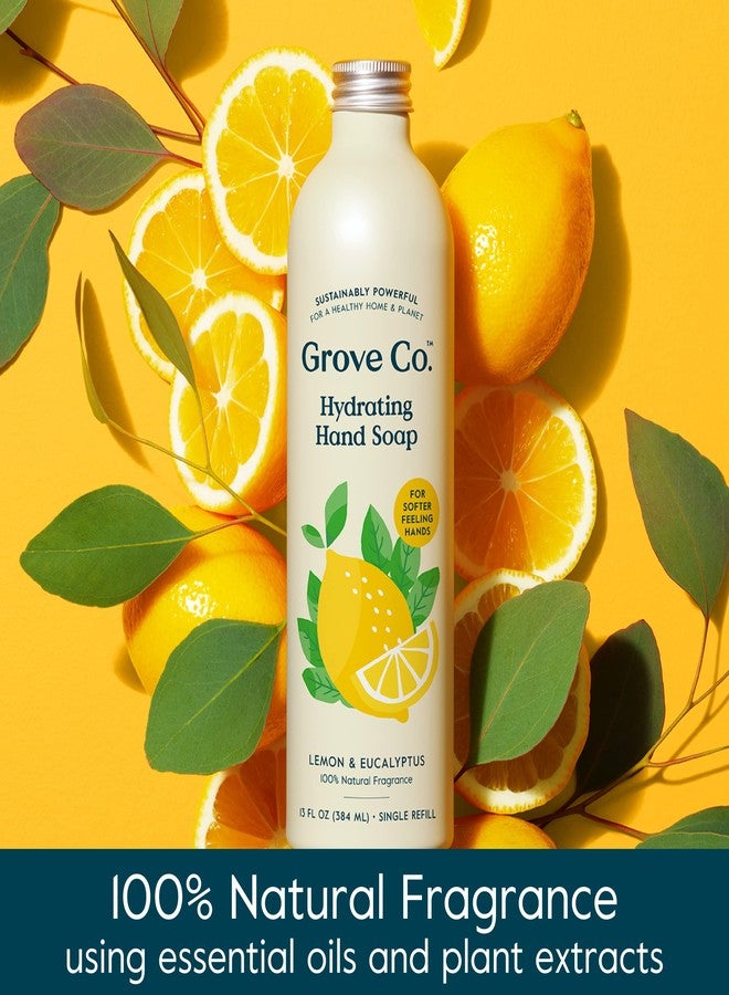 Grove Co. عبوة إعادة تعبئة صابون اليدين الجل من غروف كو، برائحة الليمون والأوكالبتوس، 3 × 13 أونصة سائلة - Image 4