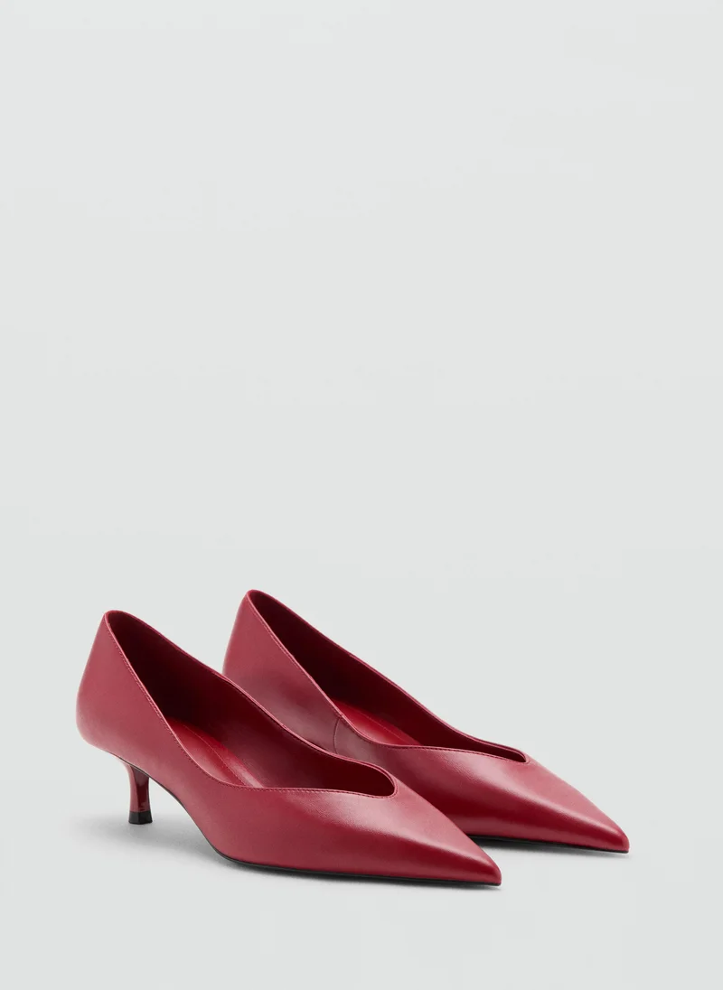 Mango 70-ROJO Kitten Heel Pointed Toe Shoe for Women | Best Price UAE