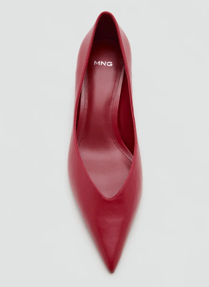 Mango 70-ROJO Kitten Heel Pointed Toe Shoe for Women | Best Price UAE