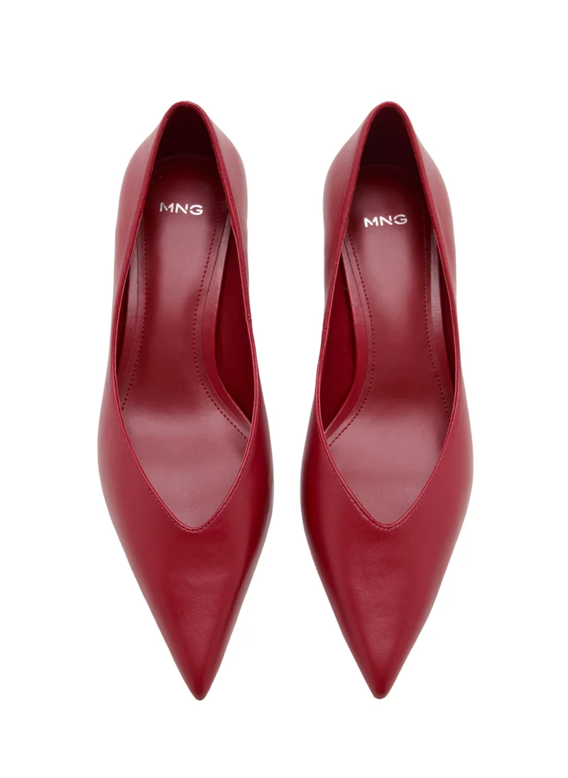 Mango 70-ROJO Kitten Heel Pointed Toe Shoe for Women | Best Price UAE