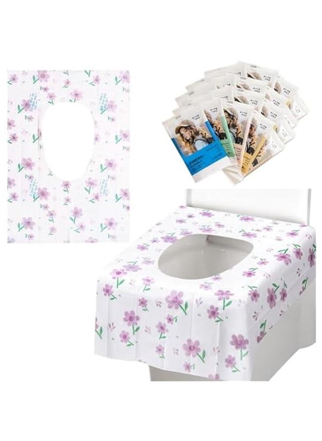 MIXDE 30 Pcs Toilet Seat Covers Disposable Kids, Disposable Potty Liners for Toddlers, Extra Large Antibacterial Waterproof Portable, Toilets Kids Toddler Potty Training (Plant Print)  - Image 1