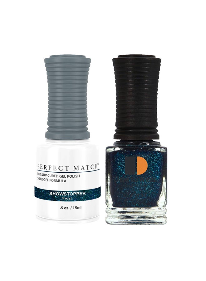Gel Nail Polish + Nail Lacquer 2x15ml Soak Off Gel Nail Polish UV LED Gel Polish Showstopper PMS157