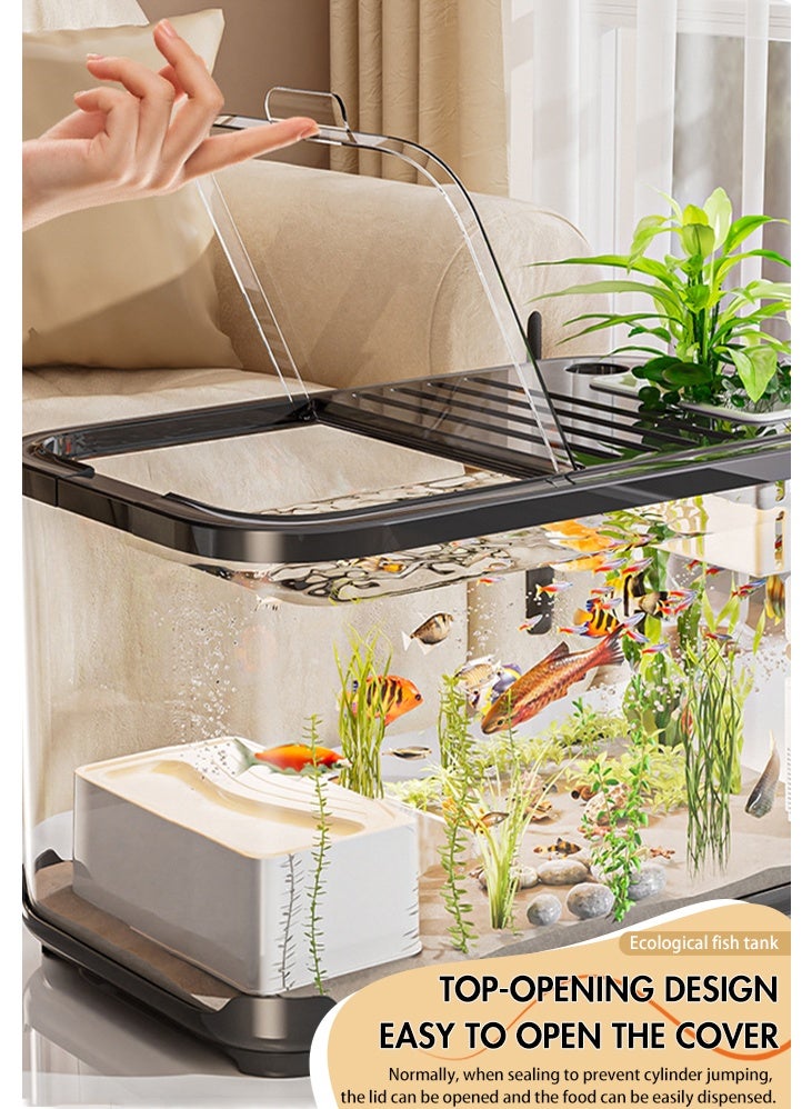 0TO1 TECH Ultra-Clear Fish Aquarium, Turtle Box Kit and Filter, Sea View Fish Tank, Turtle Box Starter Kit, Bottom Drainage, Multi-Functional Area for Turtles, Crabs, Fish, Amphibians, Reptiles - Image 3