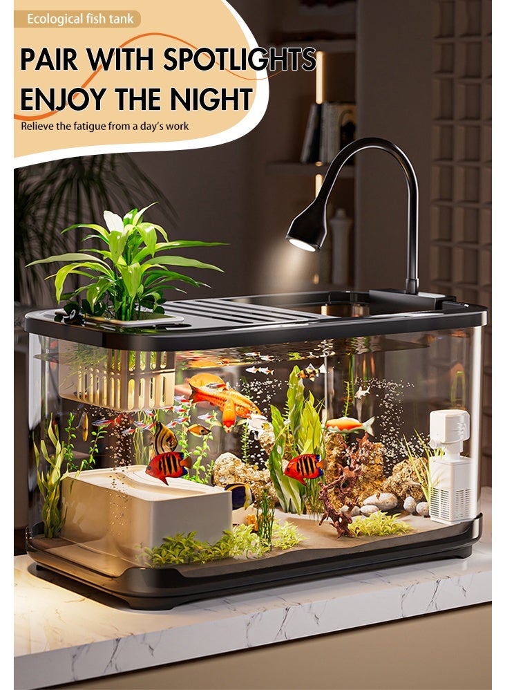 0TO1 TECH Ultra-Clear Fish Aquarium, Turtle Box Kit and Filter, Sea View Fish Tank, Turtle Box Starter Kit, Bottom Drainage, Multi-Functional Area for Turtles, Crabs, Fish, Amphibians, Reptiles - Image 4