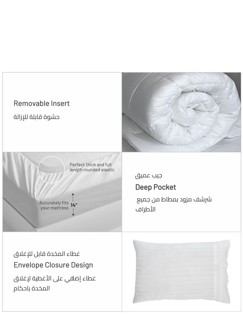 Donetella Comforter Set 4-Pcs Single Size Bed Fits (120 x 200 Cm) Bedding With Pompom Lace And Removable Filler, Coral Pink  - Image 5