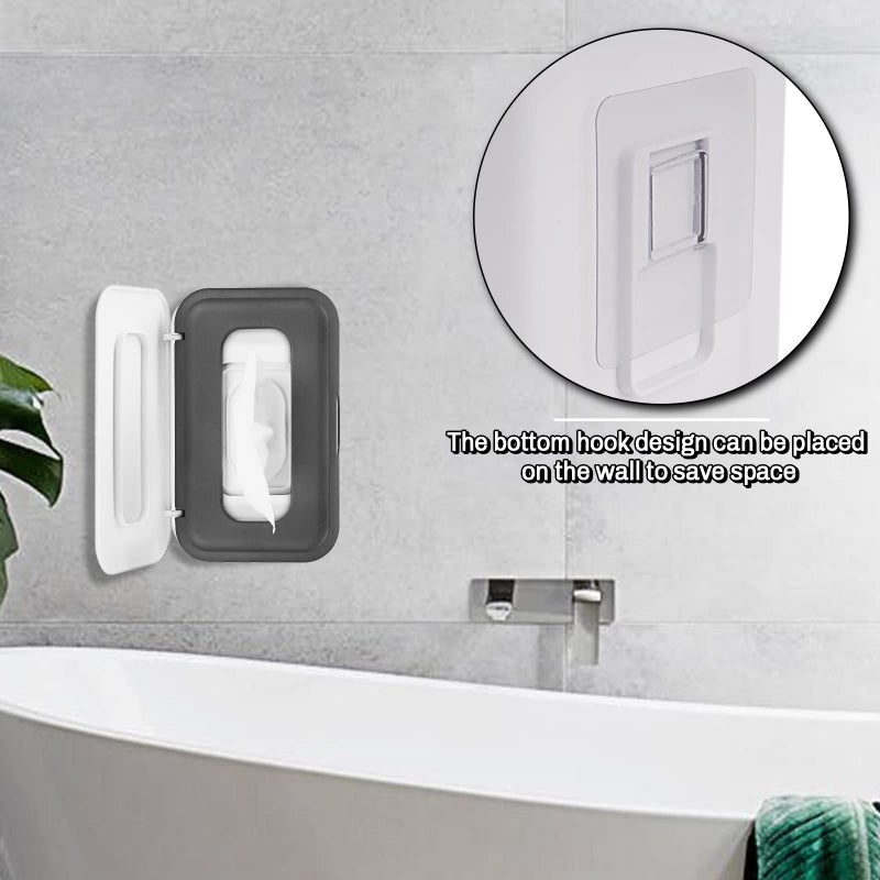 Whiidoom Baby Wipes Dispenser Wipes Holder Wipes Container Case, Keep Wipes Fresh and Clean, for Home Office Kitchen (New Grey) - Image 4