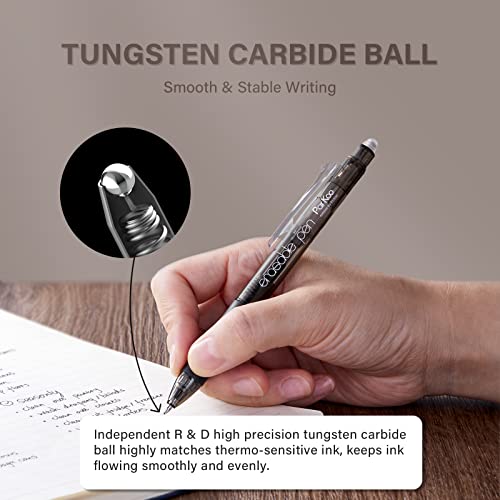 ParKoo Retractable Erasable Gel Pens Clicker Fine Point 0.7 mm, No Need for White Out, 8 Black/2 Blue/2 Red Ink for Completing Sudoku and Crossword Puzzles, 12-Pack - Image 4