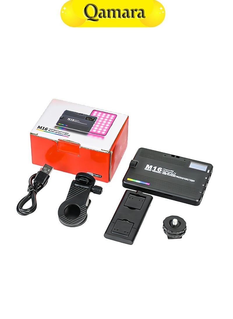  قمرة ضوء تصوير مساعد، ضوء LED مساعد محمول للهواتف والكاميرات ضبط لون كامل 0-360°، سطوع قابل للتعديل CRI95+ من 2500K إلى 9900K 20 تأثير إضاءة، بطارية قابلة للشحن 1500 مللي أمبير جهاز إضاءة LED مناسب للتصوير ومؤتمرات الفيديو وتيك توك. - Image 1