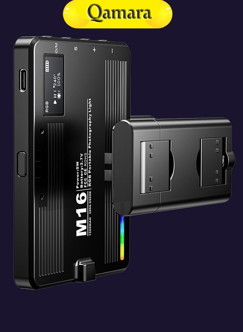  قمرة ضوء تصوير مساعد، ضوء LED مساعد محمول للهواتف والكاميرات ضبط لون كامل 0-360°، سطوع قابل للتعديل CRI95+ من 2500K إلى 9900K 20 تأثير إضاءة، بطارية قابلة للشحن 1500 مللي أمبير جهاز إضاءة LED مناسب للتصوير ومؤتمرات الفيديو وتيك توك. - Image 4