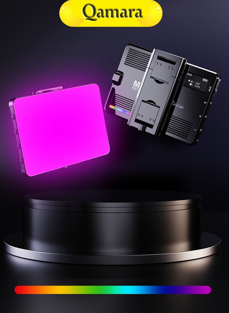  قمرة ضوء تصوير مساعد، ضوء LED مساعد محمول للهواتف والكاميرات ضبط لون كامل 0-360°، سطوع قابل للتعديل CRI95+ من 2500K إلى 9900K 20 تأثير إضاءة، بطارية قابلة للشحن 1500 مللي أمبير جهاز إضاءة LED مناسب للتصوير ومؤتمرات الفيديو وتيك توك. - Image 2