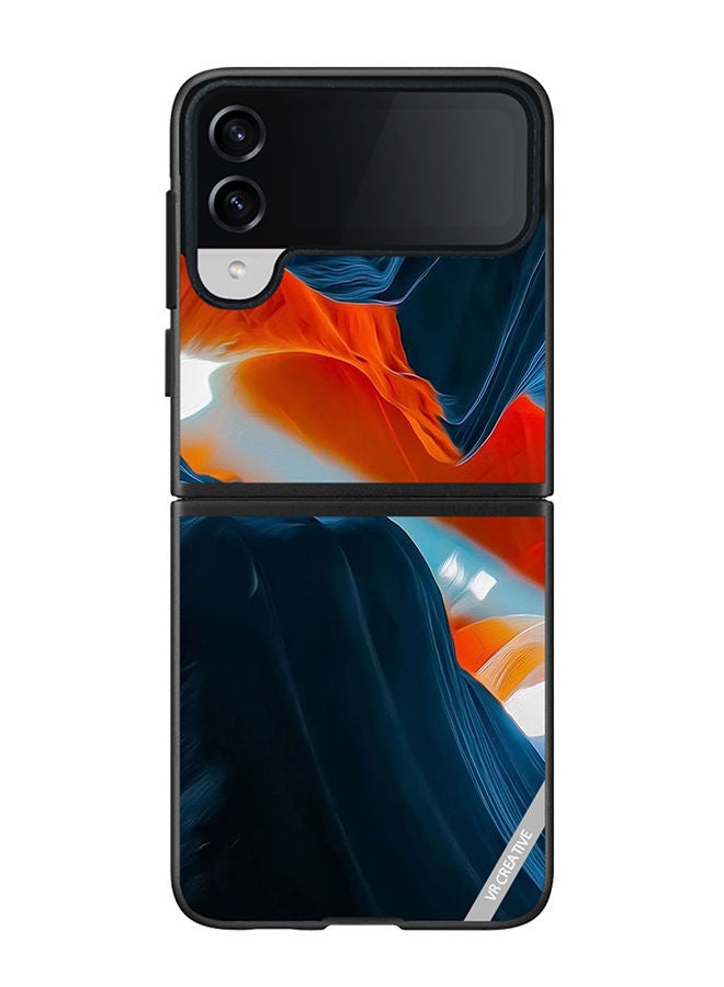 VR CREATIVE Protective Case Cover For Samsung Galaxy Z Flip4 Multicolor Layers Design - Image 1