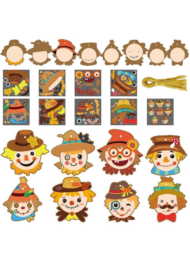 BeYumi 40Pcs Fall Scarecrow Head Craft Kit Diy Scarecrow Craft Autumn Thanksgiving Art Craft Make Your Own Scarecrow Head Set Home Classroom Game Activities Art Supplies Decor For Kindergarten Kids - Image 1