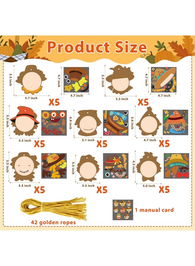 BeYumi 40Pcs Fall Scarecrow Head Craft Kit Diy Scarecrow Craft Autumn Thanksgiving Art Craft Make Your Own Scarecrow Head Set Home Classroom Game Activities Art Supplies Decor For Kindergarten Kids - Image 2