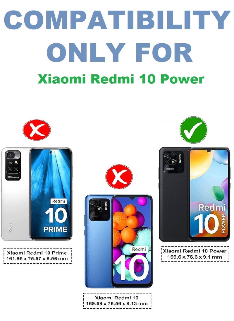 2 Pieces Tempered Glass Screen Protector Clear Designed For Xiaomi Redmi 10 Power Full Screen Coverage And Bubble Free
