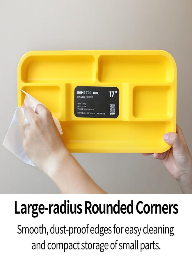 Deli Tool Case Box,19in Toolbox Organization,Plastic Tool Box with Handle, All Black Storage Box with Removable Tray，Craftsman Tool Box Organizer - Image 4