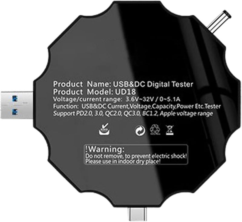 UD18 Type C Tester Digital Voltmeter Ammeter Supports PD3 0 QC4 0 Fast Charging Protocols - Image 4