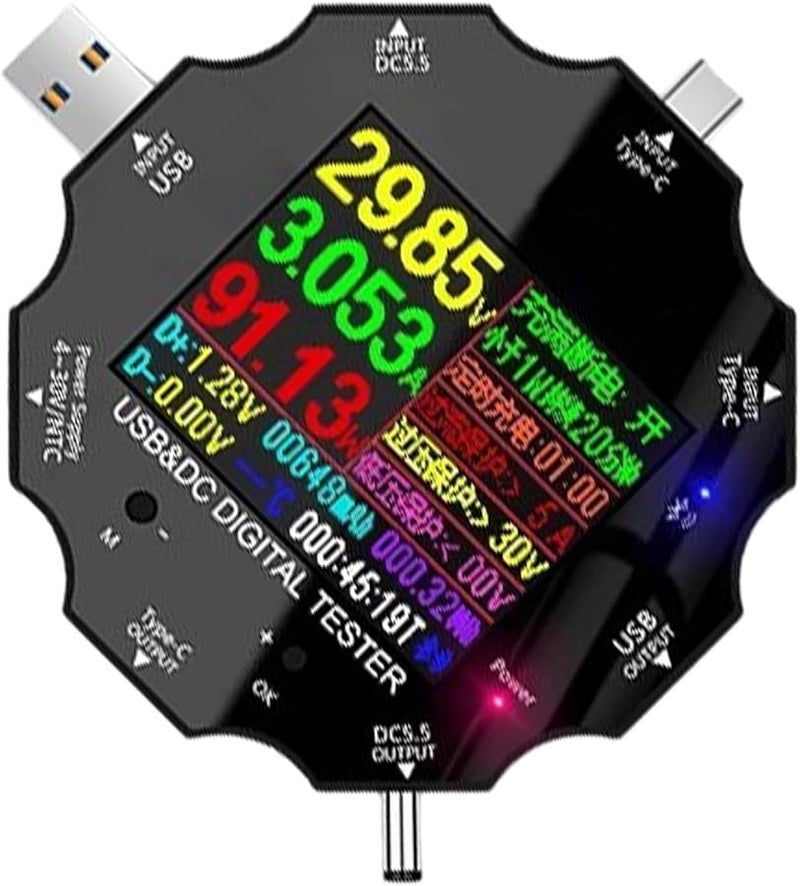 UD18 Type C Tester Digital Voltmeter Ammeter Supports PD3 0 QC4 0 Fast Charging Protocols - Image 1