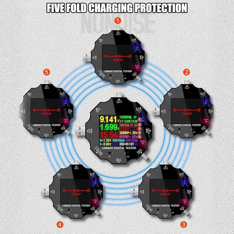 UD18 Type C Tester Digital Voltmeter Ammeter Supports PD3 0 QC4 0 Fast Charging Protocols - Image 5