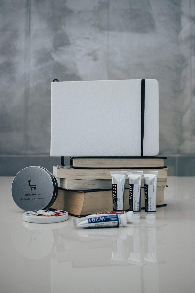 Etchr A5 Landscape Sketchbook - Hot Press Mixed Media 100% Cotton Sketchbook - Hardcover Drawing Book - Hardcover Sketchbook 8.3”x5.8 with 52 Pages - Sketch Pad with Customizable Cover - Image 5