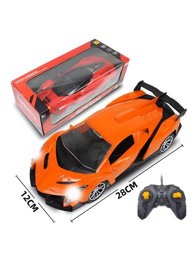 Wireless Remote Control Car Children's Four-way Car Toy Model Boy Simulation Off-road Sports Car Racing Wholesale-Color:Lanbo Orange 28CM [window Color Box/no Electricity] 480g  - Image 1