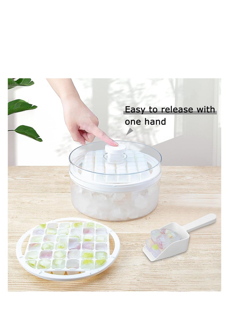 Y&D Mini Ice Cube Trays with Lid and Bin, 64 pcs for Freezer,Ice Cube Mold, Ice Molds Spill-Resistant Removable Lid & Ice Scoop, with 2 Trays, Ice Cube Tray Mold for Whiskey Cocktail,Juice, Coffee - Image 5