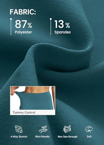 Willit Women's Yoga Pants Flare Leggings Bootcut High Waist Tummy Control Workout Pants with Pockets 31" Teal L - Image 4