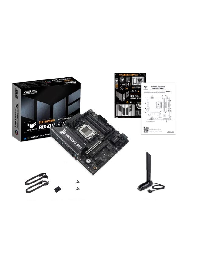 ASUS TUF Gaming B850M-E WiFi Motherboard – AMD AM5, 4xDDR5 8000+ OC, PCIe 5.0 x16, WiFi 6E, 2.5Gb LAN, USB-C 10Gbps, M.2 Gen5/Gen4, 8+2+1 80A VRM, BIOS Flashback, Aura Sync, Black | 90MB1LS0-M0EAY0 - Image 2