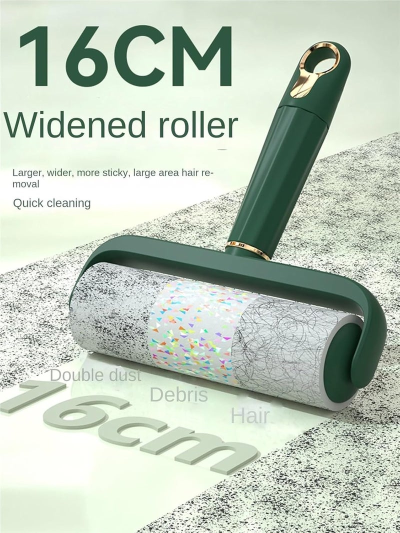 Snacko 16CM Large Adhesive Hair Remover Roller Brush - Removable Bed Clothes Cleaning Tool for Pet Hair, Dust & Carpet(White-with Cover) - Image 3