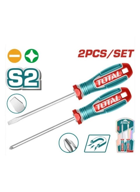 TOTAL 2Pcs Screwdriver Set TKSDS0226