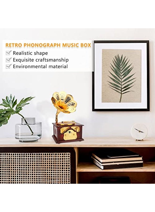 KASTWAVE Music Box Music Jewelry Box Mechanical Music Box Suitable for Girl Girlfriend Daughter Retro Table Cafe Bar Home Decoration Birthday Valentine's Day Thanksgiving Gift  - Image 5