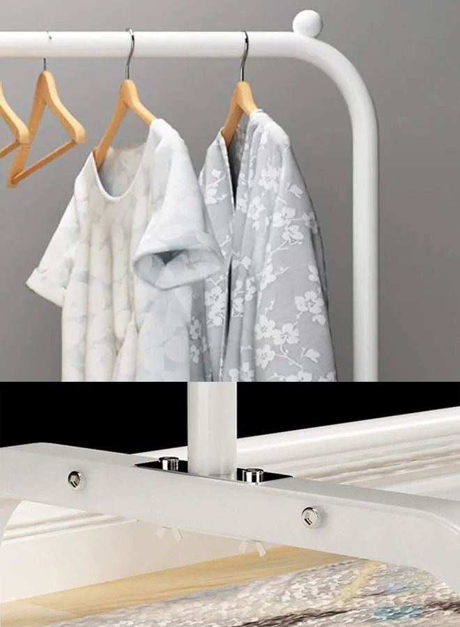 إيه جي دي شماعات ملابس مزدوجة القطب أبيض 150x54x110 سم - Image 5