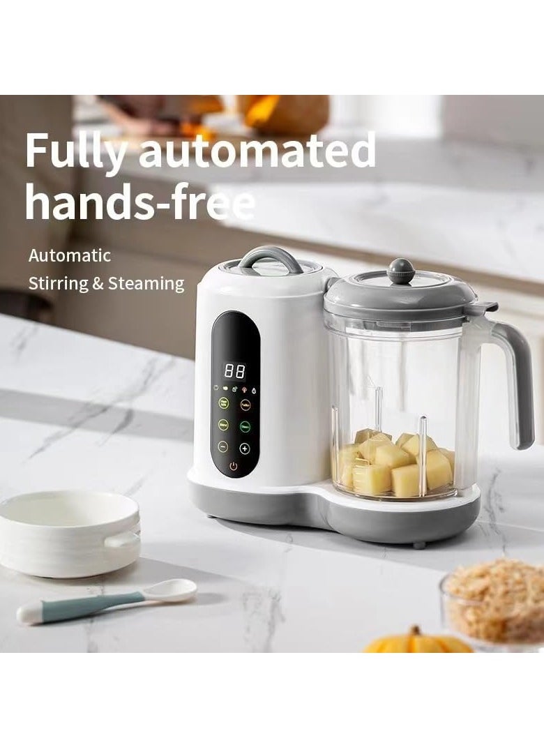 XiuWoo 4-in-1 Electric Baby Food Processor, Auto Cooking and Grinding Machine, Milk Frothier, Food Maker, Food Steamer, Food Blender, Puree Maker with 4 Preset Functions, Touch Screen Control, LCD Display  - Image 2