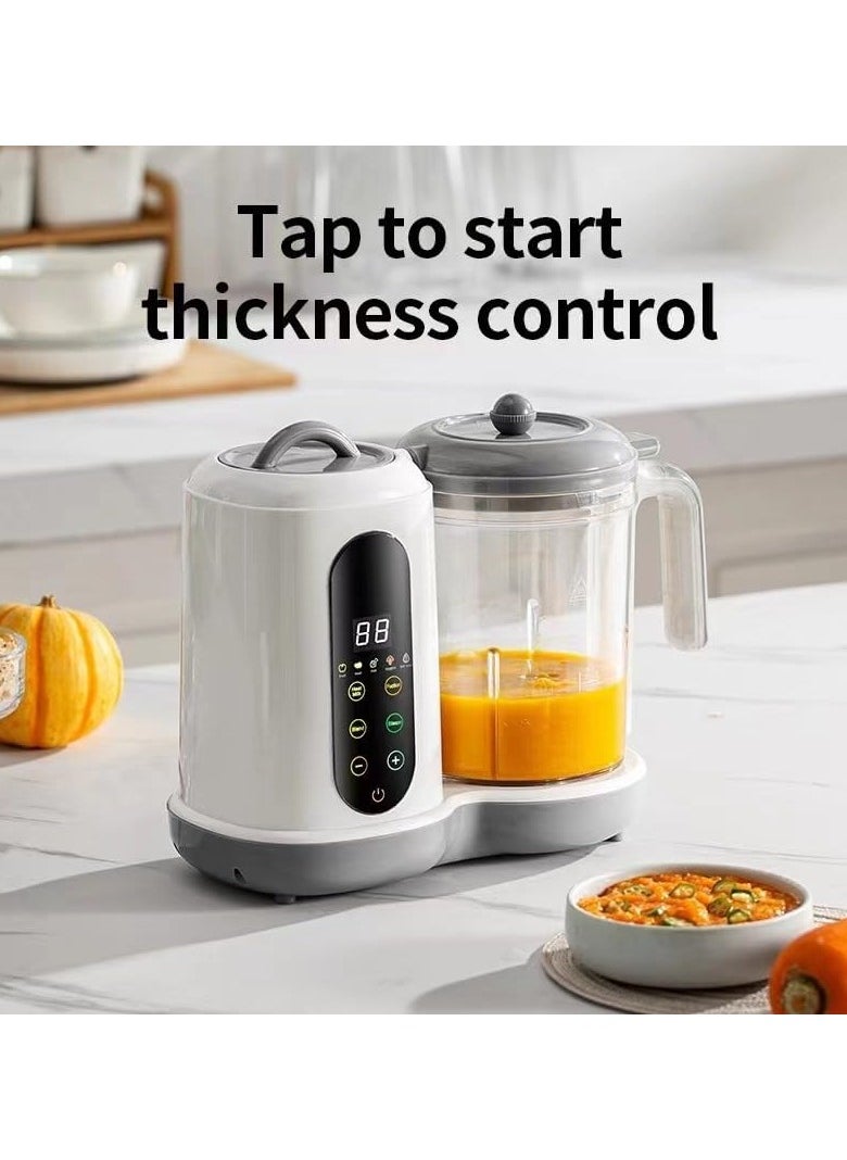 XiuWoo 4-in-1 Electric Baby Food Processor, Auto Cooking and Grinding Machine, Milk Frothier, Food Maker, Food Steamer, Food Blender, Puree Maker with 4 Preset Functions, Touch Screen Control, LCD Display  - Image 4