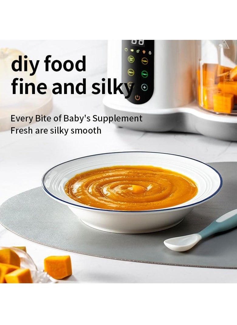 4-in-1 Electric Baby Food Processor, Auto Cooking and Grinding Machine, Milk Frothier, Food Maker, Food Steamer, Food Blender, Puree Maker with 4 Preset Functions, Touch Screen Control, LCD Display