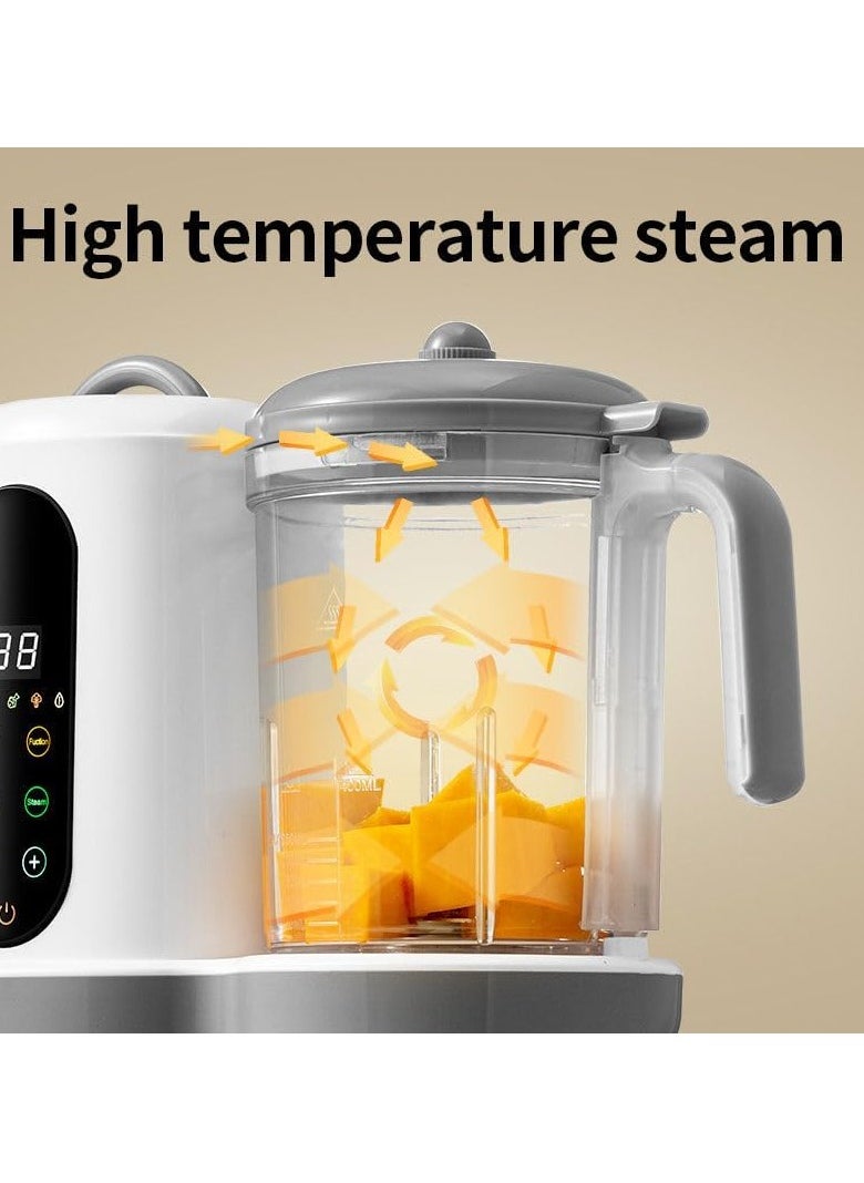 4-in-1 Electric Baby Food Processor, Auto Cooking and Grinding Machine, Milk Frothier, Food Maker, Food Steamer, Food Blender, Puree Maker with 4 Preset Functions, Touch Screen Control, LCD Display
