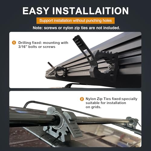 PSLER Shovel Holder for Truck Quick Release Rubber Clamp Mount Shovel and Axe Mount for Truck Bed Roof Rack Trailer Off-road Vehicle UTV Universal for diameter tools 1-1/7'' to 1-3/7'' 2PC - Image 4