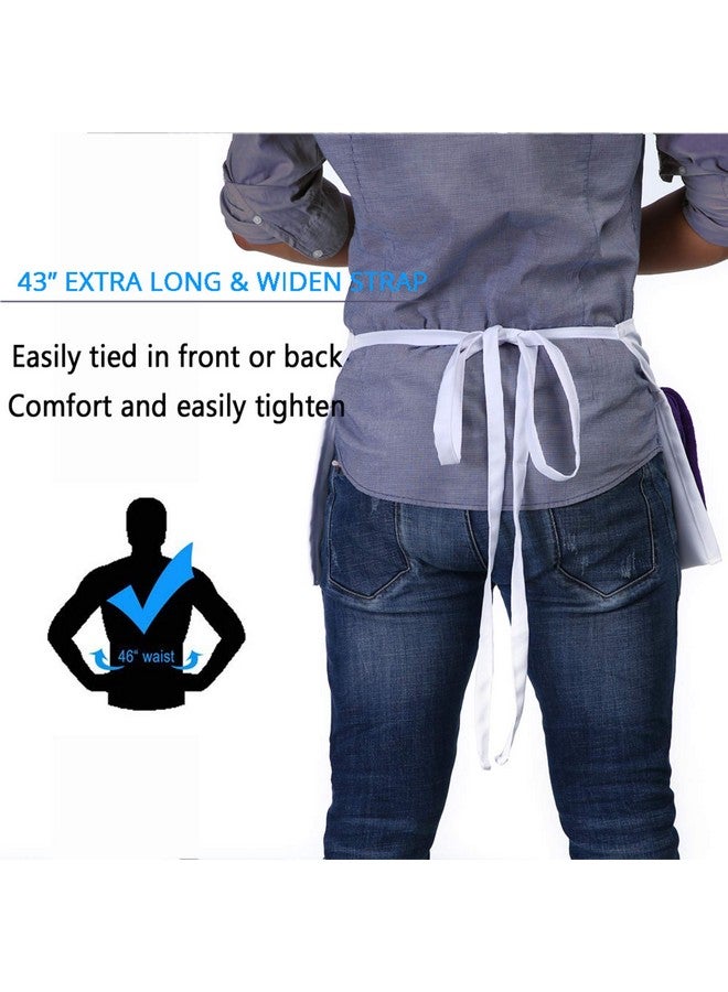 BOHARERS BOHARERS Waist Apron with 3 Pockets - White Waitress Waiter Server Short Apron  - Image 5