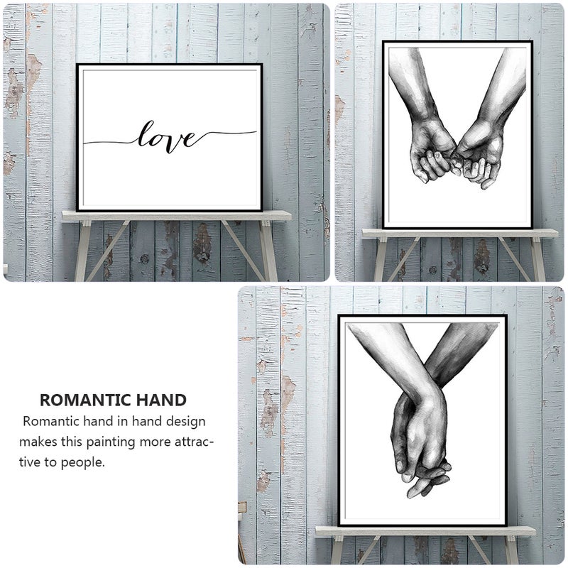 3PCS Hand In Hand Painting Wall Art Picture Frameless Painting Decor for Home - Image 5