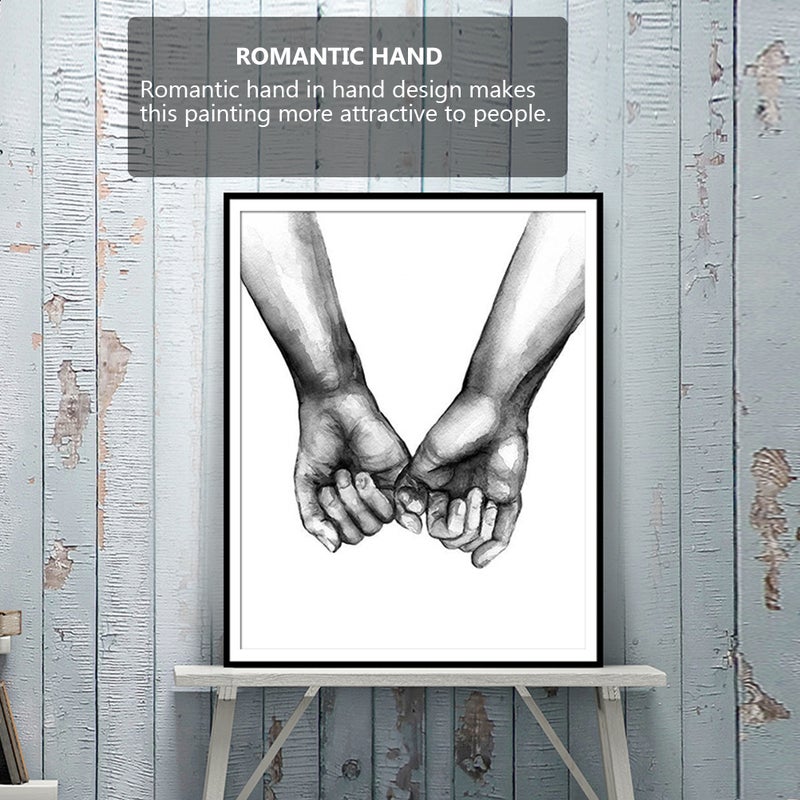 3PCS Hand In Hand Painting Wall Art Picture Frameless Painting Decor for Home - Image 2
