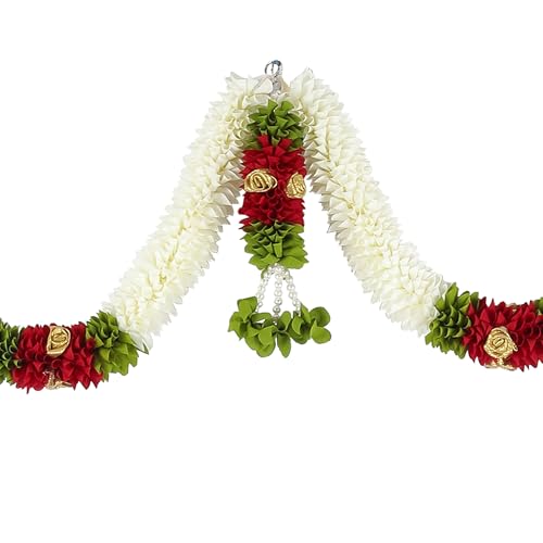 Daedal crafters Mini Thoma Artificial Doorway Toran for Main Door Entrance, Reusable Thoran for Mandir & Living Room Décor, Bandarwal for Festival Decoration, Flower Hanging for HomeDécor (42x60 inch) - Image 5