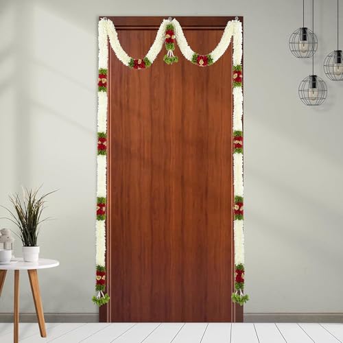 Daedal crafters Mini Thoma Artificial Doorway Toran for Main Door Entrance, Reusable Thoran for Mandir & Living Room Décor, Bandarwal for Festival Decoration, Flower Hanging for HomeDécor (42x60 inch) - Image 3