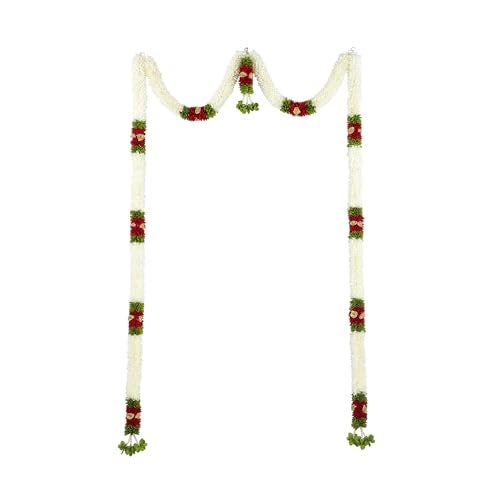Daedal crafters Mini Thoma Artificial Doorway Toran for Main Door Entrance, Reusable Thoran for Mandir & Living Room Décor, Bandarwal for Festival Decoration, Flower Hanging for HomeDécor (42x60 inch) - Image 1