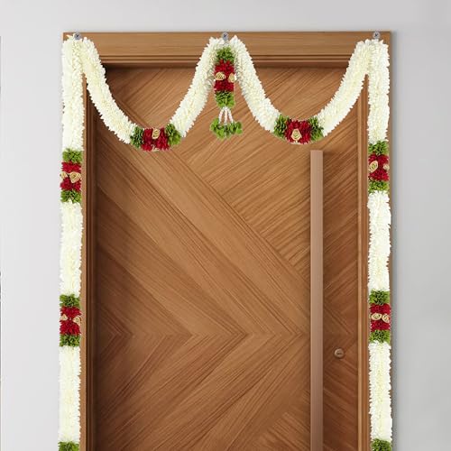 Daedal crafters Mini Thoma Artificial Doorway Toran for Main Door Entrance, Reusable Thoran for Mandir & Living Room Décor, Bandarwal for Festival Decoration, Flower Hanging for HomeDécor (42x60 inch) - Image 2