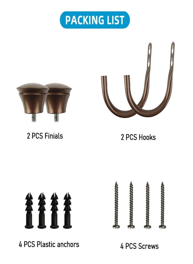 Kowibcl 2Pcs Curtain Holdbacks - Wall Mounted Drapery Tiebacks with Double Wrap Finial,Decorative Curtain Holders for Bedroom Livingroom Office Home,Burnish Bronze - Image 3