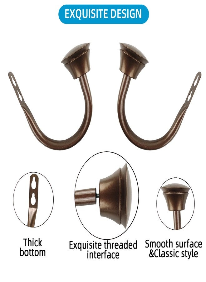 Kowibcl 2Pcs Curtain Holdbacks - Wall Mounted Drapery Tiebacks with Double Wrap Finial,Decorative Curtain Holders for Bedroom Livingroom Office Home,Burnish Bronze - Image 4