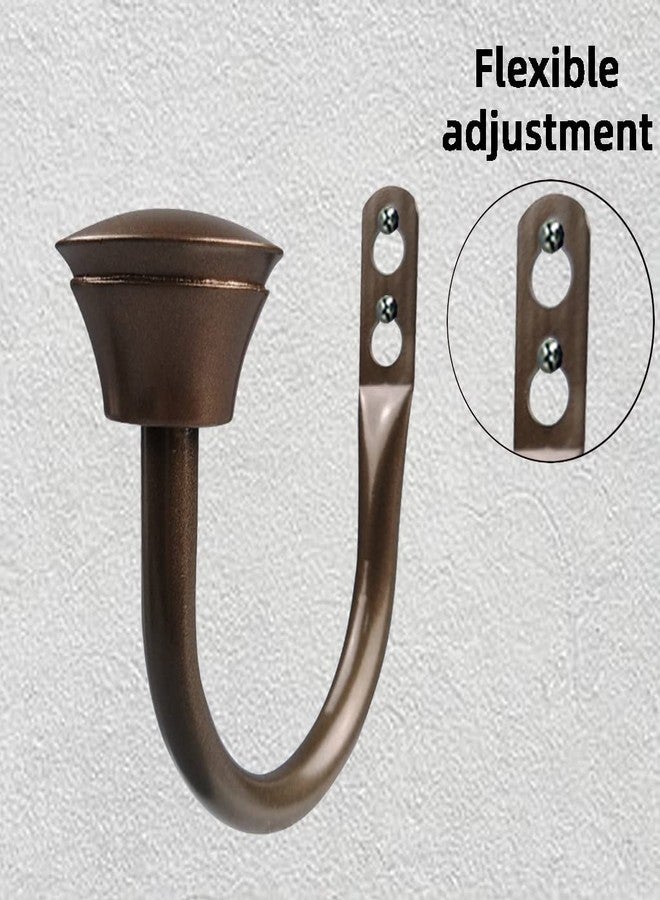 Kowibcl 2Pcs Curtain Holdbacks - Wall Mounted Drapery Tiebacks with Double Wrap Finial,Decorative Curtain Holders for Bedroom Livingroom Office Home,Burnish Bronze - Image 5