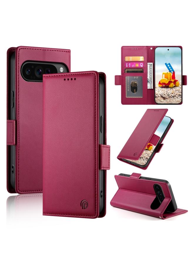 S-TOP Case For Google Pixel 9 Pro Side Buckle Magnetic Frosted Leather Phone Case - Image 1