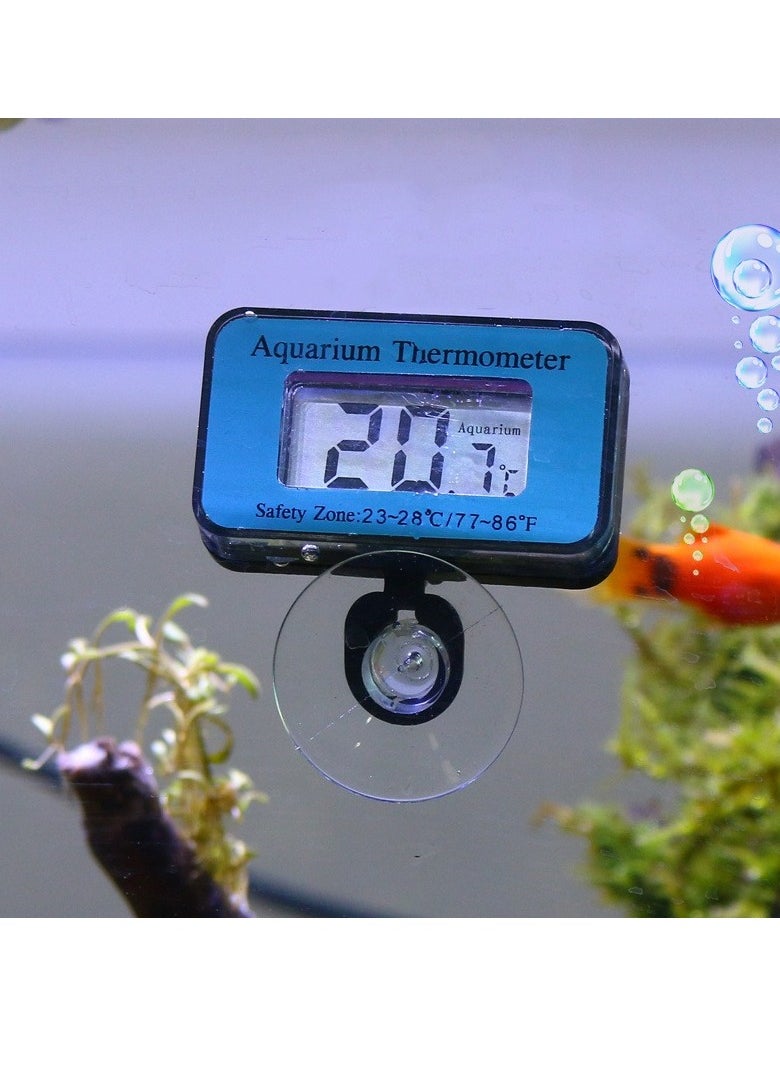 Waterproof Fish Tank Thermometer: Precision Celsius Readings, Easy Suction Setup, Battery Powered Digital Display(battery not included)