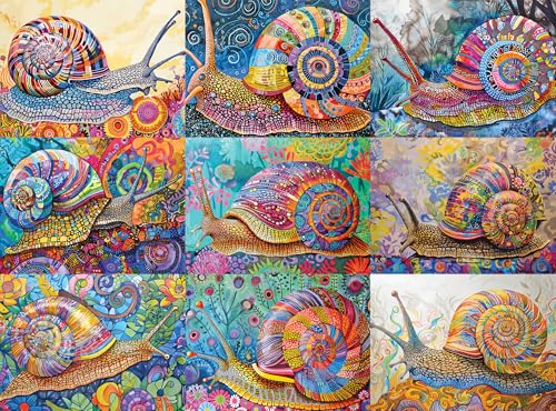 Cross & Glory Cross Glory The Snail Parade 1000 Piece Jigsaw Puzzle for Adults Colorful Whimsical Snail Artwork Premium RibbonCut Puzzle with Satin Finish - Image 1